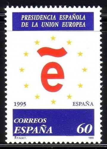 SPANIEN MI-NR. 3239 POSTFRISCH(MINT) MITLÄUFER 1995 VORSITZ IN DER EU