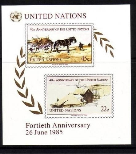 UNO NEW YORK BLOCK 8 POSTFRISCH(MINT) 40 JAHRE VEREINTE NATIONEN PFERD KUTSCHE