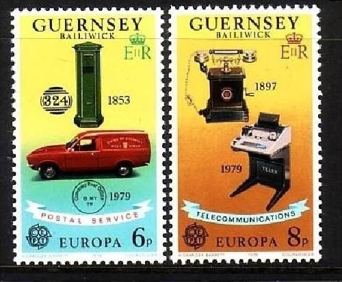 GUERNSEY MI-NR. 189-190 POSTFRISCH(MINT) EUROPA 1979 POST- und FERNMELDEWESEN TELEFON AUTO