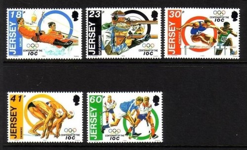 JERSEY MI-NR. 660-664 POSTFRISCH(MINT) OLYMPISCHES KOMITEE IOC 1994 SEGELN HOCKEY SCHWIMMEN