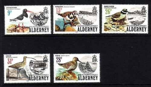 ALDERNEY 10 x MI-NR. 13-17 POSTFRISCH SEEVÖGEL 1984 HOHER KATALOGWERT