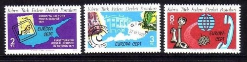 TÜRKISCH ZYPERN MI-NR. 71-73 POSTFRISCH(MINT) EUROPA 1979 POST- und FERNMELDEWESEN MARKE AUF MARKE TELEFON
