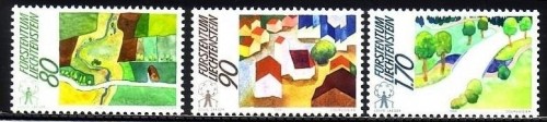 LIECHTENSTEIN MI-NR. 939-941 POSTFRISCH(MINT) MITLÄUFER 1988 KAMPAGNE FÜR DEN LÄNDLICHEN RAUM