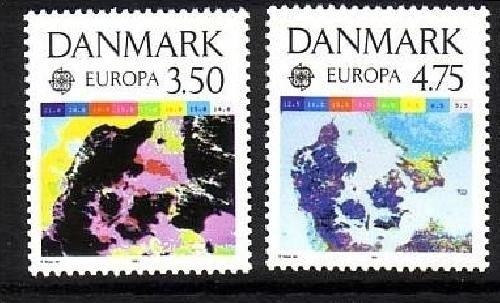 DÄNEMARK MI-NR. 1000-1001 POSTFRISCH EUROPA 1991 EUROPÄISCHE WELTRAUMFAHRT