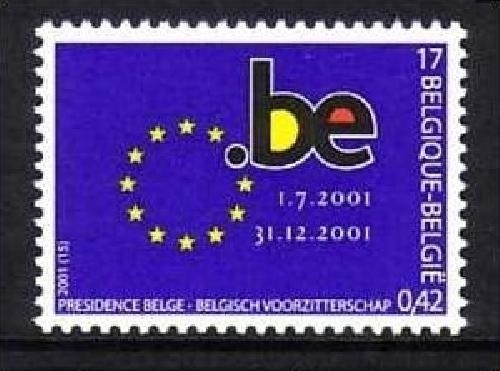 BELGIEN MI-NR. 3064 POSTFRISCH(MINT) MITLÄUFER 2001 VORSITZ in der EU