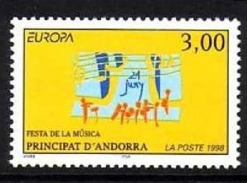 ANDORRA FRANZÖSISCH MI-NR. 525 POSTFRISCH(MINT) EUROPA 1998 - FESTE und FEIERTAGE