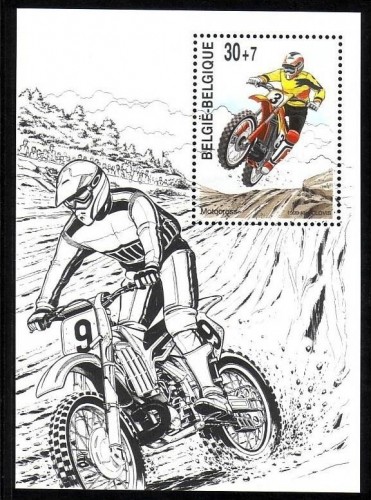BELGIEN BLOCK 72 POSTFRISCH(MINT) MOTORRADSPORT - MOTOCROSS