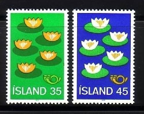 ISLAND MI-NR. 520-521 POSTFRISCH(MINT) NORDEN 1977 UMWELTSCHUTZ SEEROSEN