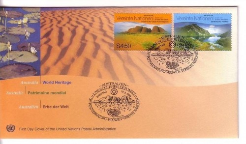 UNO WIEN MI-NR. 279-280 FDC UNESCO WELTERBE AUSTRALIEN