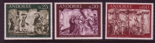 FRANZÖSISCH ANDORRA MI-NR. 211-213 POSTFRISCH(MINT) FRESKEN (II)