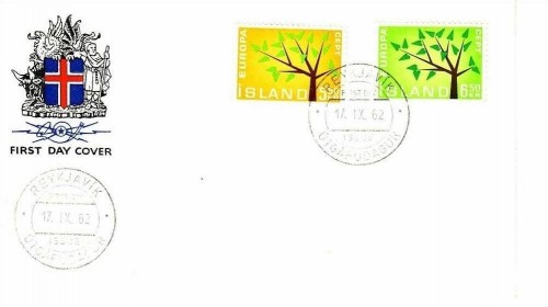 ISLAND MI-NR. 364-365 FDC CEPT 1962 BAUM