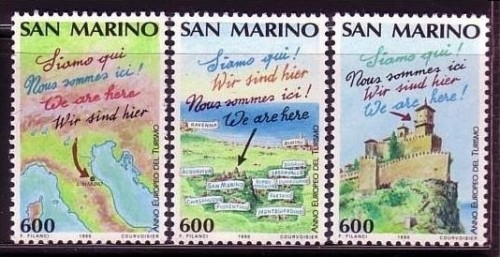 SAN MARINO MI-NR. 1435-1437 A POSTFRISCH(MINT) MITLÄUFER 1990 JAHR DES TOUIRISMUS
