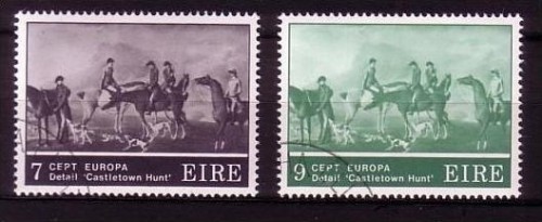 IRLAND MI-NR. 315-316 GESTEMPELT(USED) EUROPA 1975 JAGDGEMÄLDE MIT PFERDEN