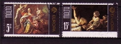 MALTA MI-NR. 512-513 GESTEMPELT(USED) EUROPA 1975 GEMÄLDE
