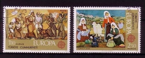 TÜRKEI MI-NR. 2355-2356 o EUROPA 1975 - GEMÄLDE