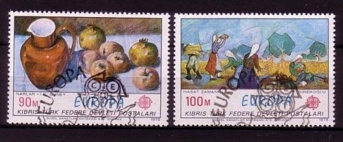 TÜRKISCH ZYPERN MI-NR. 23-24 GESTEMPELT(USED) EUROPA 1975 GEMÄLDE