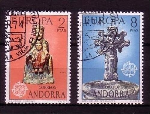 ANDORRA SPANISCH MI-NR. 88-89 GESTEMPELT(USED) EUROPA 1974 SKULPTUREN