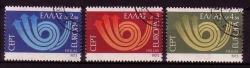 GRIECHENLAND MI-NR. 1147-1149 GESTEMPELT(USED) EUROPA 1973 POSTHORN