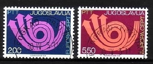 JUGOSLAWIEN MI-NR. 1507-1508 o EUROPA 1973 - POSTHORN