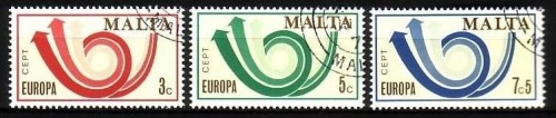 MALTA MI-NR. 472-474 GESTEMPELT(USED) EUROPA 1973 POSTHORN