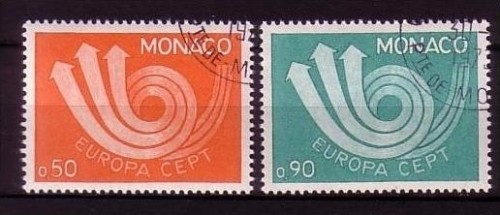 MONACO MI-NR. 1073-1074 GESTEMPELT(USED) EUROPA 1973 POSTHORN