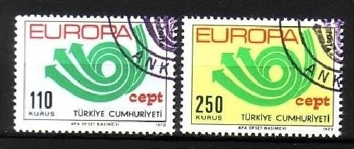 TÜRKEI MI-NR. 2280-2281 GESTEMPELT(USED) EUROPA 1973 POSTHORN
