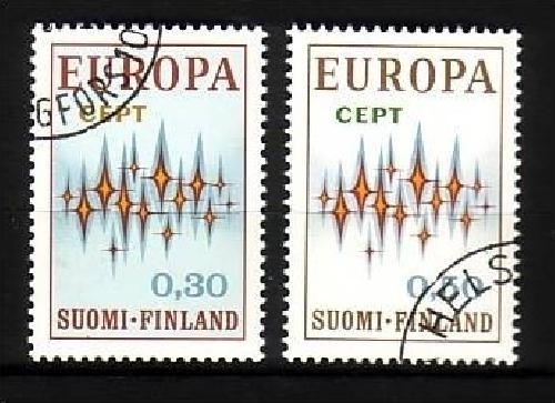 FINNLAND MI-NR. 700-701 GESTEMPELT(USED) EUROPA 1972 STERNE