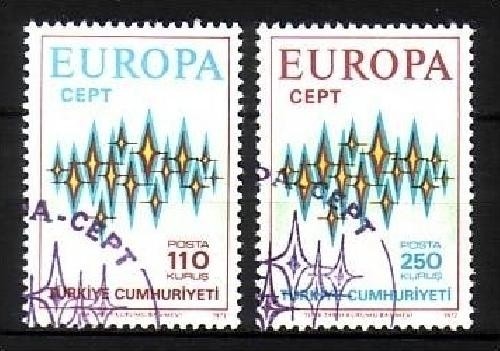 TÜRKEI MI-NR. 2253-2254 o EUROPA 1972 - STERNE