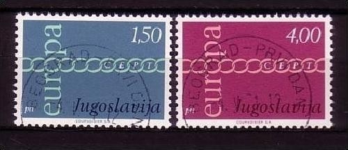JUGOSLAWIEN MI-NR. 1416-1417 GESTEMPELT(USED) EUROPA 1971 KETTE