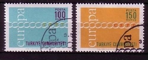TÜRKEI MI-NR. 2210-2211 o EUROPA 1971 - KETTE