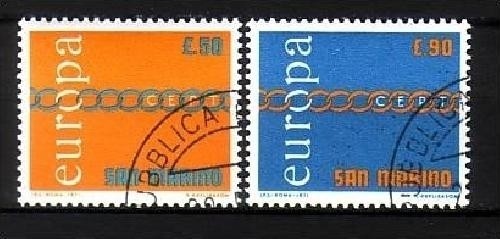 SAN MARINO MI-NR. 975-976 GESTEMPELT(USED) EUROPA 1971 KETTE