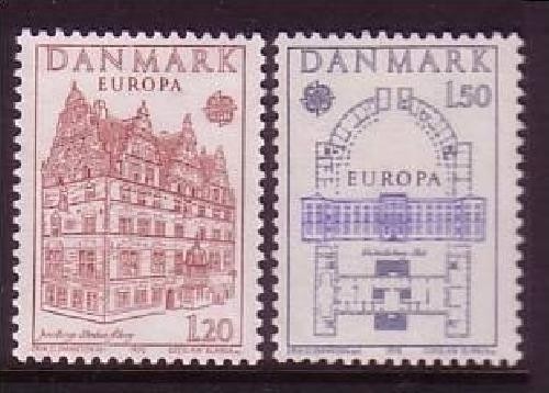 DÄNEMARK MI-NR. 662-663 POSTFRISCH(MINT) EUROPA 1978 BAUDENKMÄLER SCHLOSS