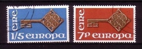 IRLAND MI-NR. 202-203 GESTEMPELT(USED) EUROPA 1968 - KREUZBARTSCHLÜSSEL