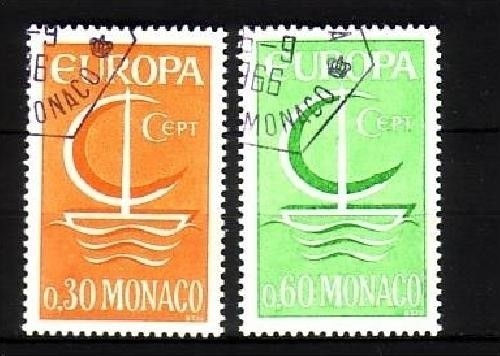 MONACO MI-NR. 835-836 GESTEMPELT(USED) EUROPA 1966 SEGEL