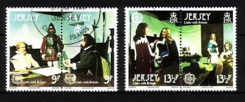 JERSEY MI-NR. 219-222 GESTEMPELT(USED) EUROPA 1980 PERSÖNLICHKEITEN KÖNIG CHARLES II.