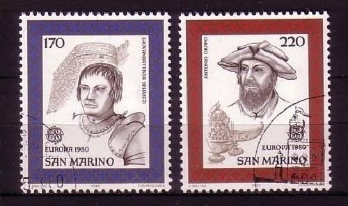 SAN MARINO MI-NR.1212-1213 GESTEMPELT(USED) EUROPA 1980 PERSÖNLICHKEITEN