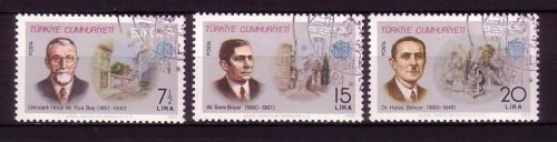 TÜRKEI MI-NR. 2510-2512 GESTEMPELT(USED) EUROPA 1980 PERSÖNLICHKEITEN