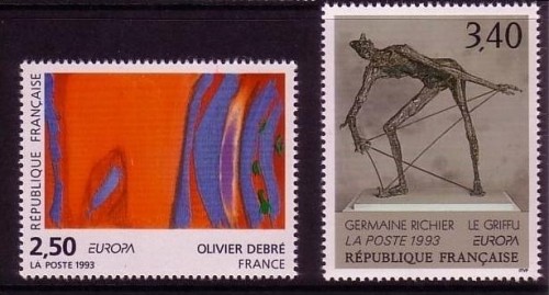 FRANKREICH MI-NR. 2943-2944 POSTFRISCH(MINT) EUROPA 1993 ZEITGENÖSSISCHE KUNST