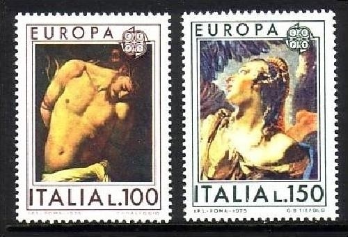 ITALIEN MI-NR. 1489-1490 POSTFRISCH(MINT) EUROPA 1975 - GEMÄLDE CARAVAGGIO TIEPOLLO