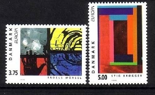 DÄNEMARK MI-NR. 1052-1053 POSTFRISCH(MINT) EUROPA 1993 - ZEITGENÖSSISCHE KUNST