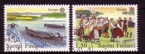 FINNLAND MI-NR. 881-882 GESTEMPELT(USED) EUROPA 1981 FOLKLORE KIRCHENRUDERN