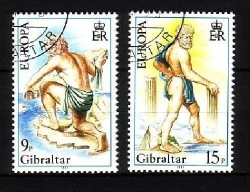 GIBRALTAR MI-NR. 416-417 GESTEMPELT(USED) EUROPA 1981 FOLKLORE HERAKLES