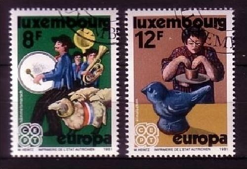 LUXEMBURG MI-NR. 1031-1032 GESTEMPELT(USED) EUROPA 1981 FOLKLORE MUSIKGRUPPE