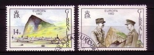 GIBRALTAR MI-NR. 451-452 GESTEMPELT(USED) EUROPA 1982 HISTORISCHE EREIGNISSE