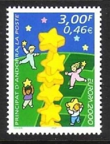 ANDORRA FRANZÖSISCH MI-NR. 551 POSTFRISCH(MINT) EUROPA 2000 STERNE