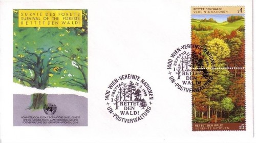 UNO WIEN MI-NR. 81-82 FDC RETTET DEN WALD 1988