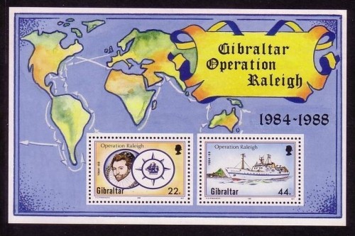 GIBRALTAR BLOCK 11 POSTFRISCH(MINT) OPERATION RALEIGH SCHIFF