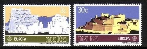 MALTA MI-NR. 680-681 POSTFRISCH(MINT) EUROPA 1983 GROSSE WERKE TEMPEL FORT ST. ANGELO
