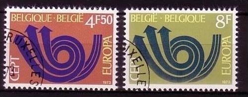 BELGIEN MI-NR. 1722-1723 GESTEMPELT(USED) EUROPA 1973 POSTHORN