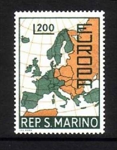 SAN MARINO MI-NR. 890 POSTFRISCH(MINT) EUROPA 1967 - LANDKARTE